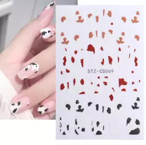 Decoration DIY Manicure 3D Cow Leopard Print Lines Nail Sticker 9.5x6cm CS69 NS7 - Picture 1 of 2