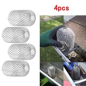 4PCS Mesh Metal Gutter Downspout Guard Leaf Rain Filter Gutter Screen Covers - Picture 1 of 12
