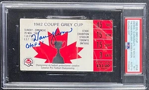 WARREN MOON SIGNED 1982 GREY CUP TICKET CHOF 01 PSA/DNA AUTO GRADE 10 ESKIMOS - Picture 1 of 2