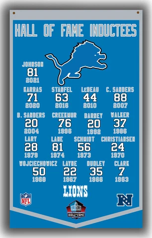 Detroit Lions Football Hall Of Fame Inductees Flag 90x150cm 3x5ft Best Banner Cover