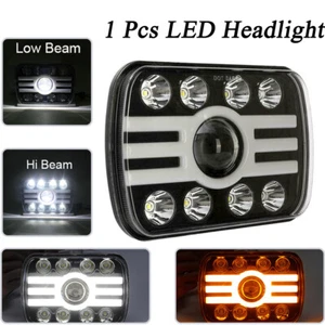 1Pcs 55W 5x7'' 7x6'' LED Headlight Hi-Lo Beam Halo DRL For Jeep Cherokee XJ YJ - Picture 1 of 11