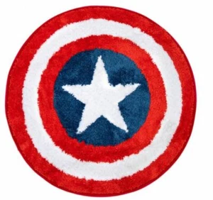 Marvel Avengers Captain America Shield Tufted Bath Rug Carpet Figure LOGO - Picture 1 of 3