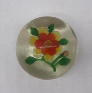Vintage Hand Blown Art Glass Flower Paperweight - Picture 1 of 5