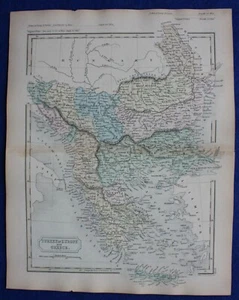 TURKEY IN EUROPE, GREECE, original antique atlas map, Samuel Butler, 1860 - Picture 1 of 3