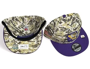 Minnesota Vikings New Era Salute to Service Snapback Gorra Gorra 9FIFTY Camuflada - Imagen 1 de 6