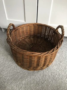 LARGE Vintage Cane Wicker Basket with Handles Toys Storage Hamper Gifts Storage - Picture 1 of 6