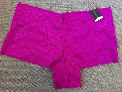 NUEVO CON ETIQUETAS Mujer Ambrielle Púrpura Fucsia Cheeky Encaje Panty Ropa Interior, Talla M/6 Foto 1 de 4