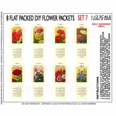 MYTINYWORLD 8 Dolls House Flower Seed Packets (Set 7)