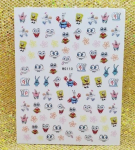 nail stickers nail art diy waterproof decal,sponge bob nail decals, bob esponja - Picture 1 of 1