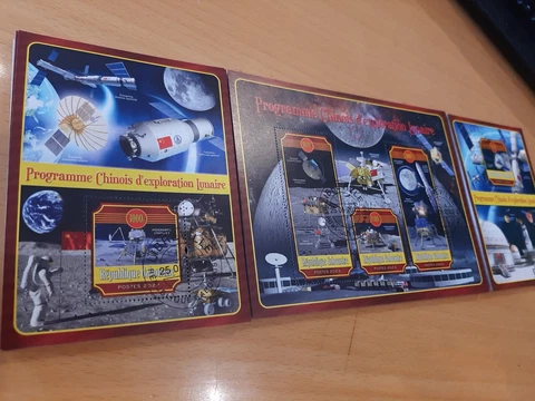LOLLINI A02 AFRICA 2023 Space Luna Mission 3 s/s complete set Cover
