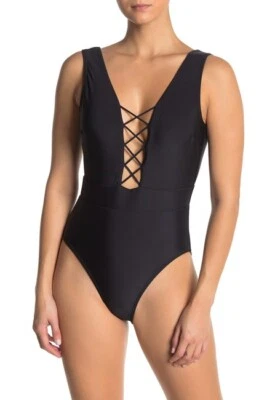 Traje de baño de una pieza Ted Baker London con detalle de busto entrecruzado Foto 1 de 3