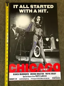 PATTI LABELLE Bianca Brenda Signed CHICAGO Broadway Poster Window card Pantages - Bild 1 von 5