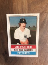1976 HOSTESS #141 JIM CATFISH HUNTER NY YANKEES— FULL LINES💥*** (wph)