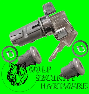 Chevy GMC C K Pickup 79-87 Chrome Ignition & Door Lock Key Cylinder Set W/2 Keys - Image 1 of 2