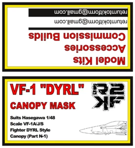 1/48 VF-1A/J/S "DYRL?" Canopy Mask for Hasegawa Model Kits - Picture 1 of 13