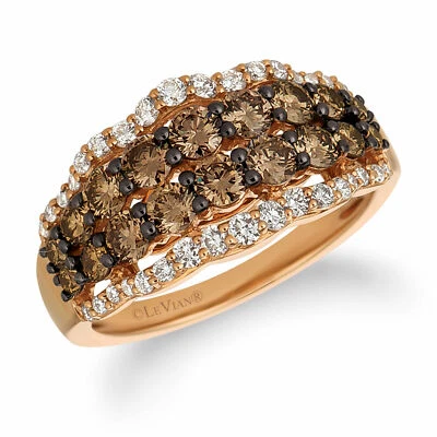 Anillo LeVian Oro Rosa 14K 1.66 TCW Chocolate Diamante Regalo para Ella Talla 7 Foto 1 de 4
