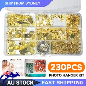 230PCS Picture Hangers Hooks Heavy Duty Photo Frame Hanging Kit With Nails Home - Picture 1 of 9