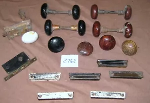 Lot of Antique Vintage Salvaged Door Hardware Knobs Mortise Plates - Picture 1 of 2
