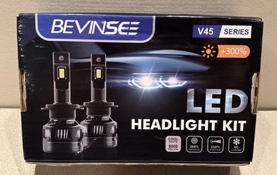 BEVINSEE V45 H8 H9 H11 120W LED Headlights Bulbs High Low Beam Fog Kit 6000 Kelv - Image 1 of 4