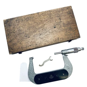 Etalon 3 - 4" Outside Micrometer .0001" Carbide - Original Case - Switzerland - Picture 1 of 13