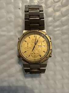 Vintage Seiko 7A38-702H Quartz Chronograph Sports 100 Tachymeter Herrenuhr - Bild 1 von 11