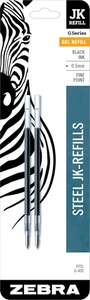 Zebra Pen Serie G Penna Inchiostro Gel Acciaio Inox JK-Ricarica, Punta Fine 2 Conteggi - Foto 1 di 6