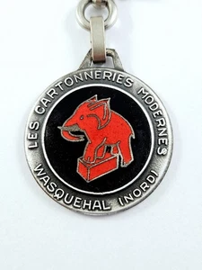 SCHLÜSSELANHÄNGER - Augis DIE MODERNEN KARTONIEREREIEN Wasquehal - ELEFANT emailliert 60er Jahre - Bild 1 von 3
