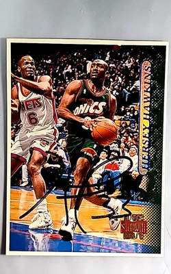 1996 Topps Stadium Club Тестовая Печать Негабаритный Автограф No60 Херси Хокинс Авто - Изображение 1 из 2