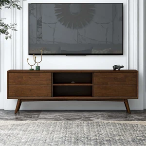 Caroline Mid-Century Modern Walnut TV Stand (72") - Picture 1 of 6