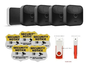 Blink Home Security Outdoor Camera Bundle 4: Sync Module + USB + CCTV Stickers - Picture 1 of 6