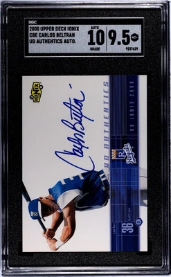 Carlos Beltran 2000 Upper Deck Ionix UD Authentic’s Auto SGC 9.5 Royals Rookie - Image 1 of 2
