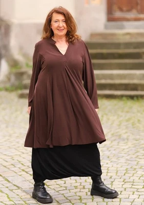 MAGNA - Lagenlook LONG TUNIKA - Gr 44 bis 58 - schoko braun — 第 1/4 张图片