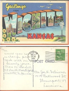 Greeting from Wichita, Kansas, 1946 - Picture 1 of 1