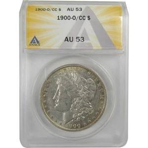 1900 O/CC Morgan Dollar AU 53 ANACS Silver $1 Coin SKU:I20424 - Picture 1 of 4