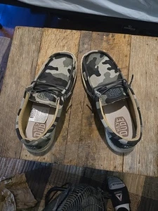 Camo Hey Dudes Uk 6 Only Worn Twice - Picture 1 of 8