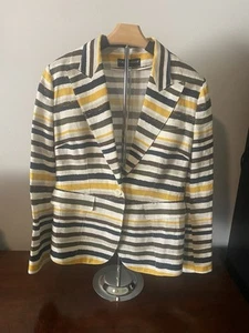 DOLCE GABBANA Women’s Linen Blazer Striped Jacket Size 6 - Picture 1 of 12