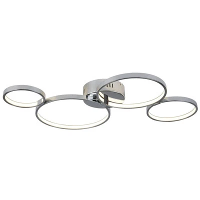 Plafoniera Moderno Solexa Acciaio Cromo Policarbonato Bianco Led 34,74W 3000K - Immagine 1 di 4