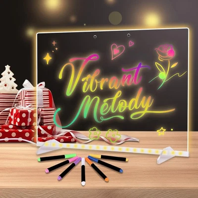 LED Drawing Board LED Light Up Whiteboard with 7 Colors 15x11 Acrylic Glow Board - Image 1 of 4