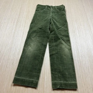 Vintage 60s 70s Corduroy Plaid Pants Boys Size 8 Kids 22x22 Atomic - Picture 1 of 12