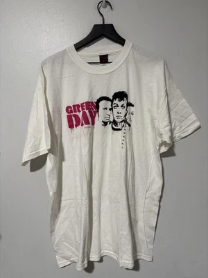 Vintage Green Day Shirt Mens XL White 2002 Band Tee Cinder Block Punk Rock 00s - Image 1 of 4
