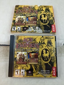 Microsoft PC Atari Game Age of Empires Gold Edition Rise Rome Expansion 2003 CD - Picture 1 of 3