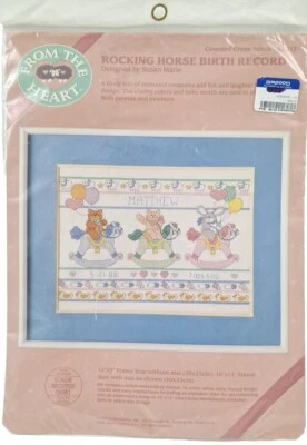 Dimensions Cross Stitch Instruction 53517 Rocking Horse Birth Record 12" x 9" - Image 1 of 4