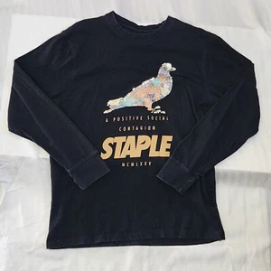 Staple Pigeon Sequin T-Shirt Black Long Sleeve M Contagion Shirt - Picture 1 of 14
