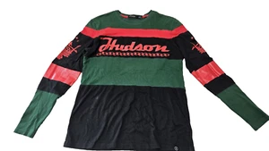 Hudson Outerwear Men's Long Sleeve Shirt S Green Black Red Graphic Cotton Tee - Picture 1 of 10