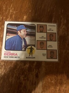 1973 Topps - Coaches Background Brown #257 Eddie Yost, Yogi Berra, Roy McMillan