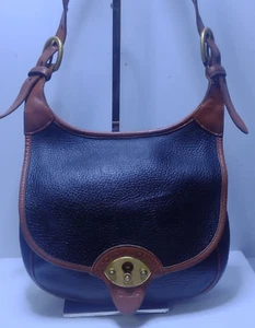 Bolso de montar de caballería Dooney & Bourke AWL R71 negro y tostado 10,5 x 8,5 x 3 leer - Imagen 1 de 21