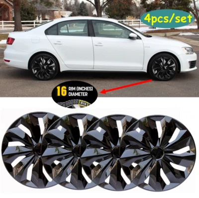 16" Set of 4 Wheel Covers Hub Cap fits R16 Tire & Steel Rim For Volkswagen Jetta - Изображение 1 из 4