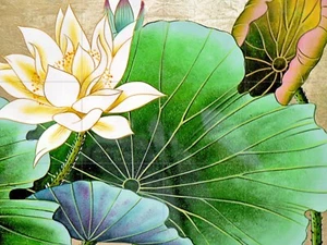 Panel de cerámica de mosaico de una flor de loto pintura salpicadero floral azulejo arte mural - Imagen 1 de 2