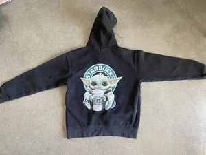 Starbucks baby Yoda black hoodie unisex youth sz L - Picture 1 of 9