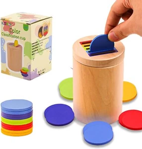 Color Sorting Sensory Toys for 1-3 Year Olds, Wooden Montessori Learning... - Picture 1 of 6